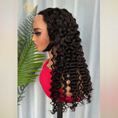 Mink Cambodian Hair 13x6 Frontal deep Wave 200% density Wig NO.2 texture