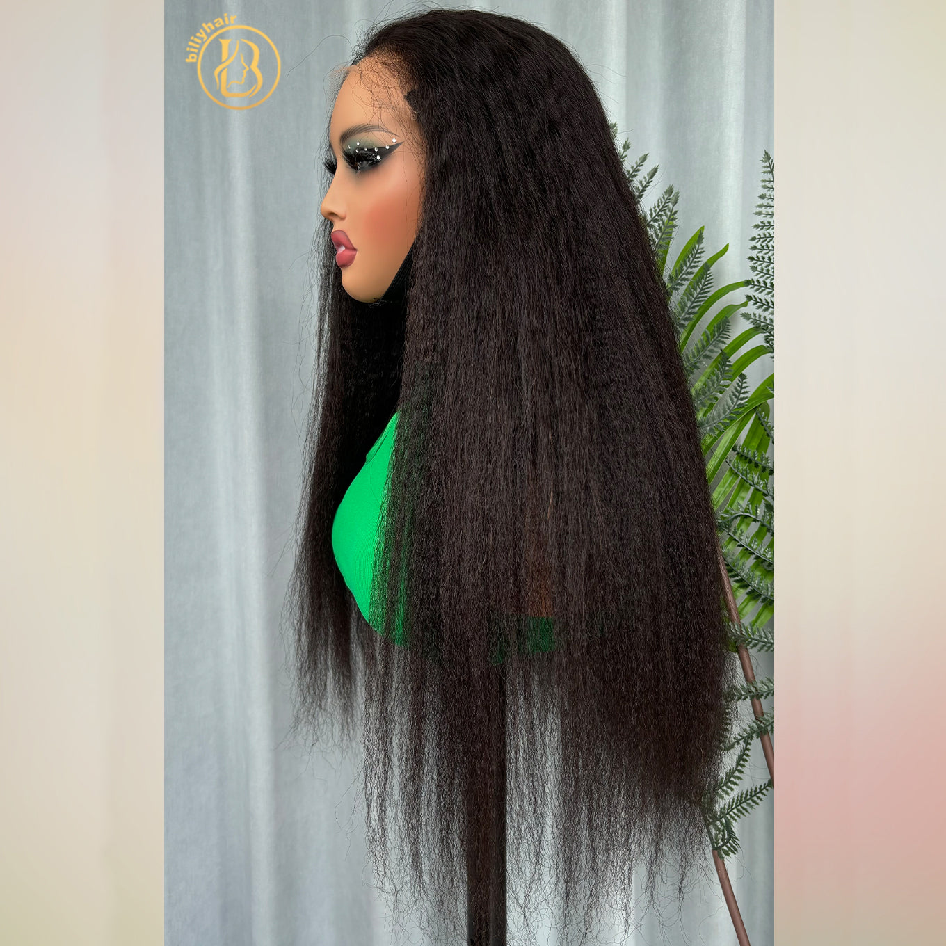 Mink Cambodian Hair 6x6 Frontal  Kinky Straight Wave 200% density Wig NO.2 texture