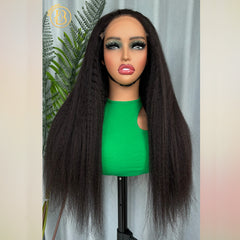 Mink Cambodian Hair 6x6 Frontal  Kinky Straight Wave 200% density Wig NO.2 texture