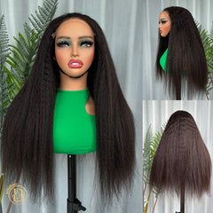 Mink Cambodian Hair 6x6 Frontal  Kinky Straight Wave 200% density Wig NO.2 texture