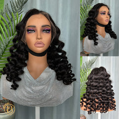 Mink Cambodian Hair 13x6 Frontal loose Wave 200% density Wig NO.2 texture