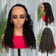 Mink Cambodian Hair 13x6 Frontal deep Wave 200% density Wig NO.2 texture