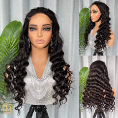 Mink Cambodian Hair 6x6 Frontal Loose Deep Wave 200% density Wig NO.2 texture